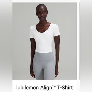 Lululemon align White Scoop Neck Short Sleeve Top